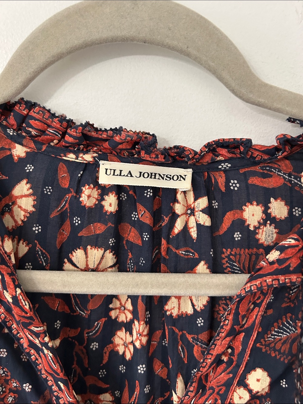 Ulla Johnson Marigold Dress Floral Mini Bohemian Tassel Tiered Babydoll Size 4 - Picture 2 of 16